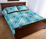 Blue starfish coral reef pattern Quilt Bed Set