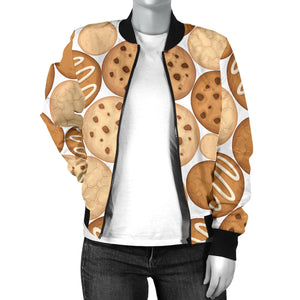 Various Cookie Pattern Women'S Bomber Jacket