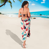 Red Blue Guitar Pattern Sarong