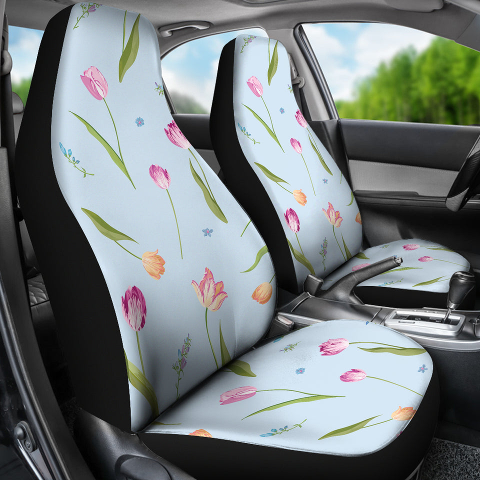 Watercolor Tulips Pattern  Universal Fit Car Seat Covers