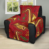 Saxophone cornet pattern red background Recliner Cover Protector