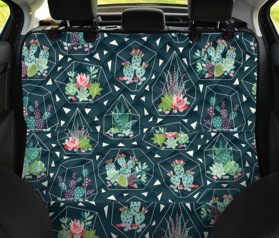 Cactus Glass Terrarium Pattern Dog Car Seat Covers