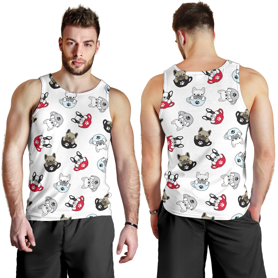 French bulldog cup paw pattern Men Tank Top