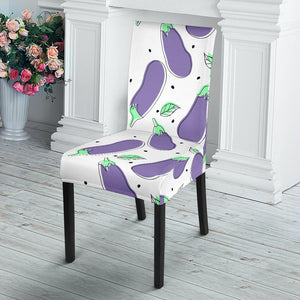 Eggplant Pattern Print Design 05 Dining Chair Slipcover