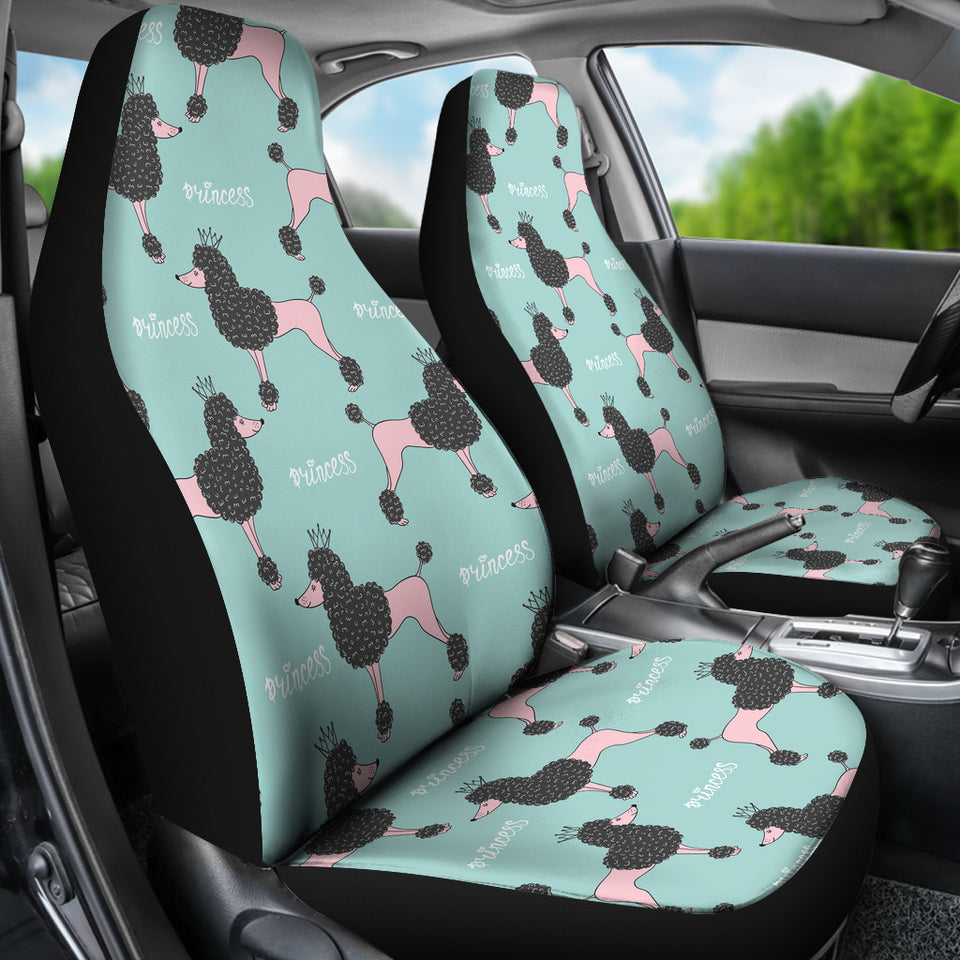 Poodle Dog Green Background  Universal Fit Car Seat Covers
