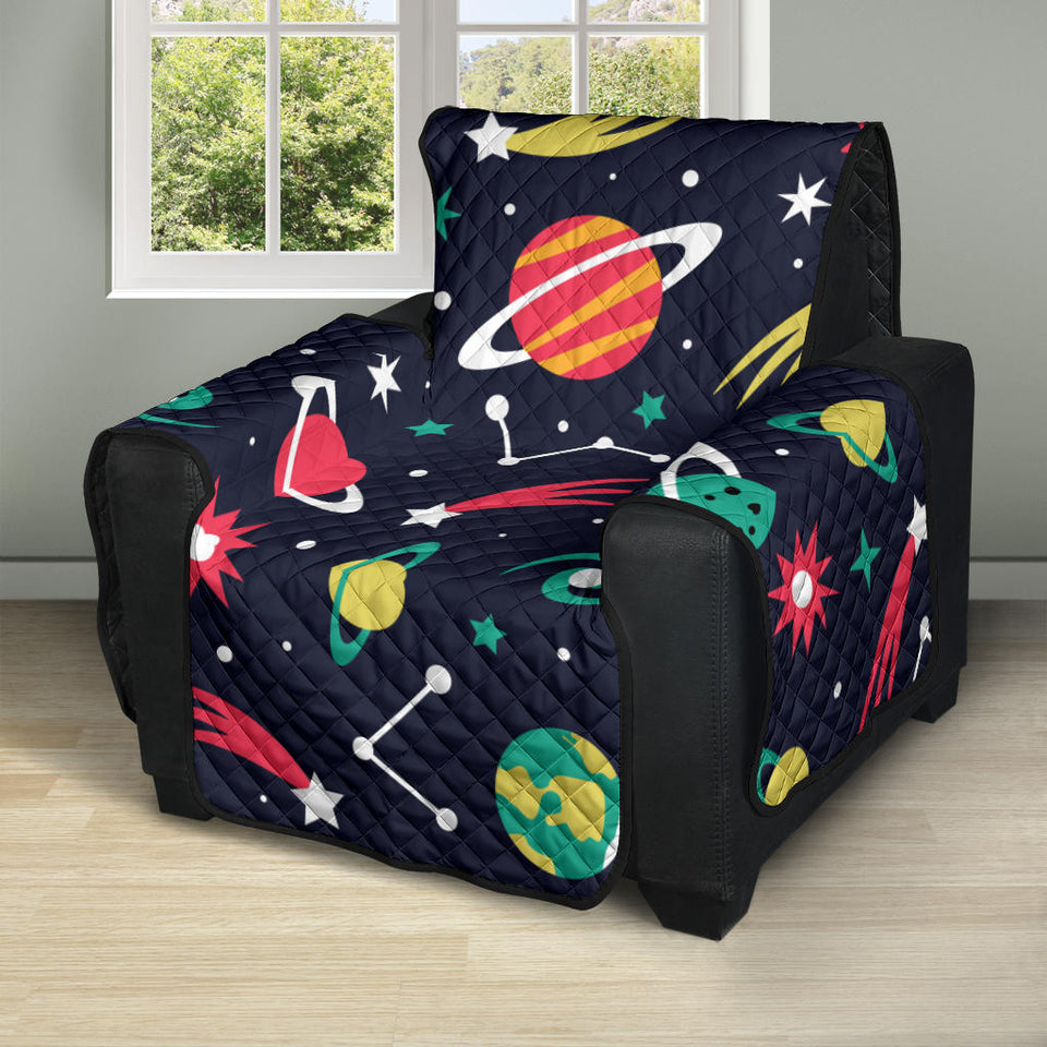 colorful space pattern planet star Recliner Cover Protector