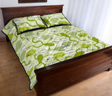 Cute frog dragonfly pattern Quilt Bed Set