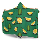 Durian Pattern Green Background Hooded Blanket