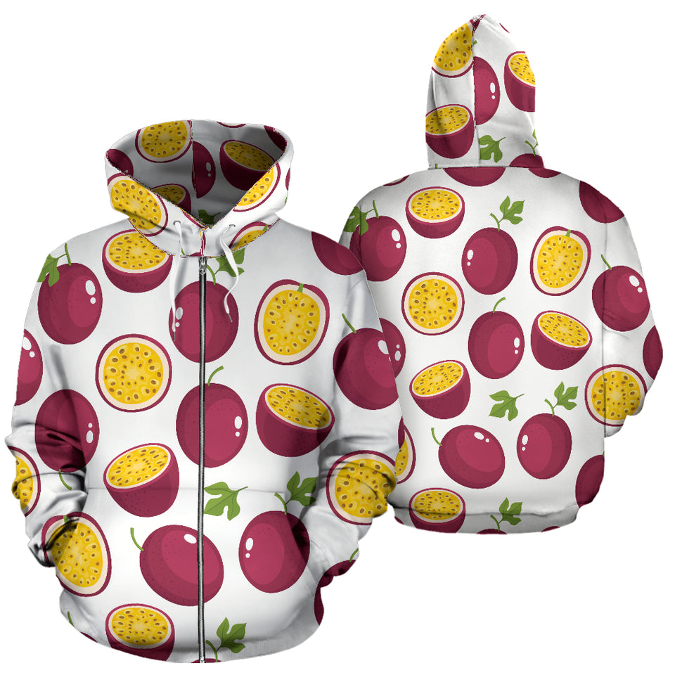 Passion Fruit Design Pattern Zip Up Hoodie
