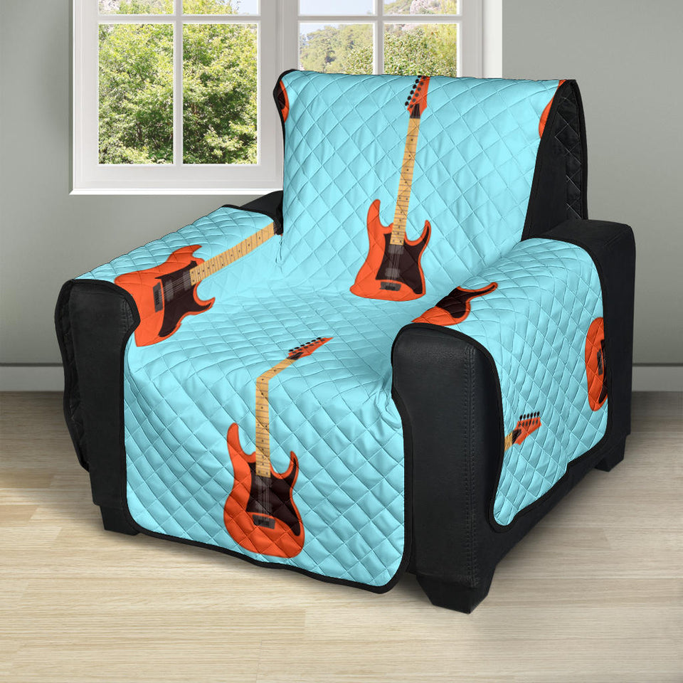 electric guitar pattern light blue background Recliner Cover Protector