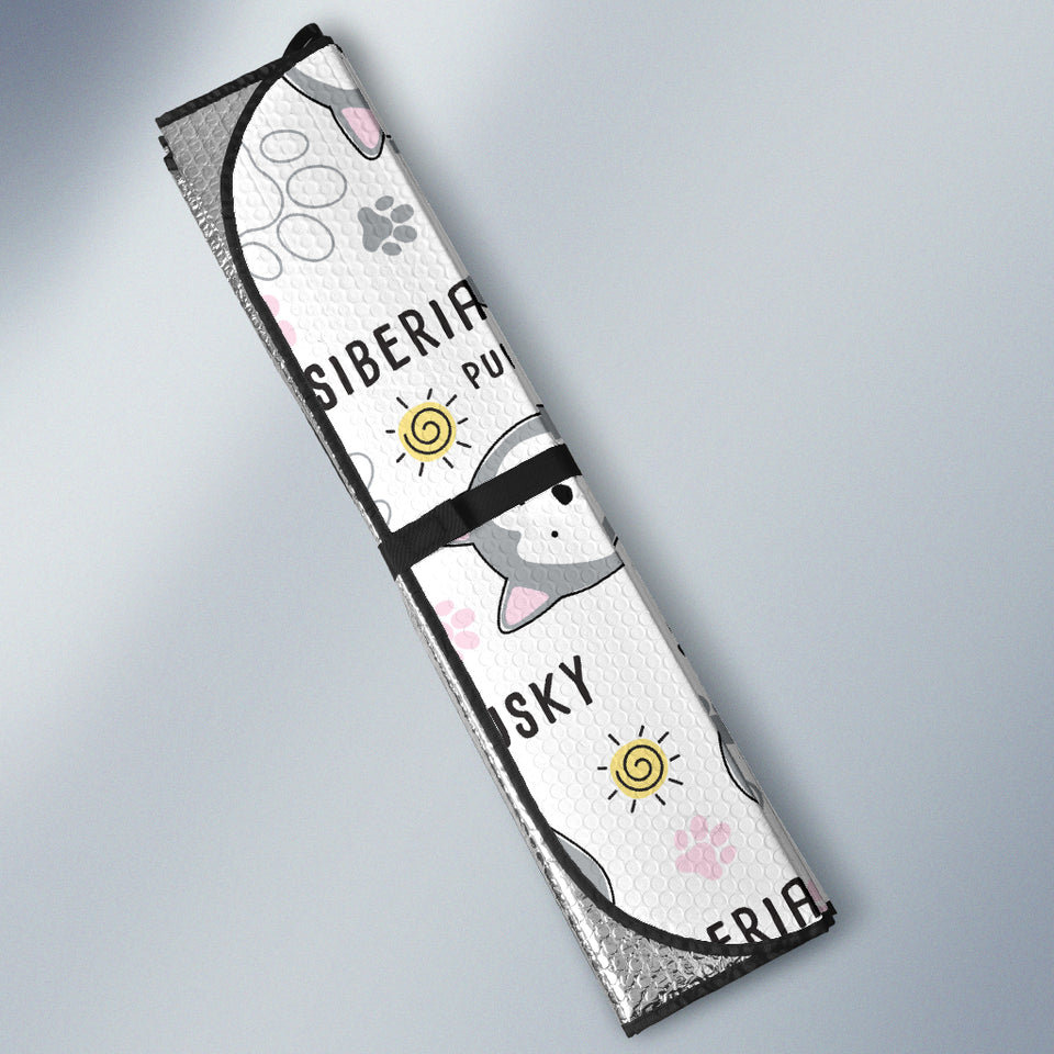 Siberian Husky Design Pattern Car Sun Shade