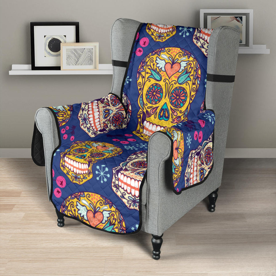 Sugar skull flower pattern Chair Cover Protector