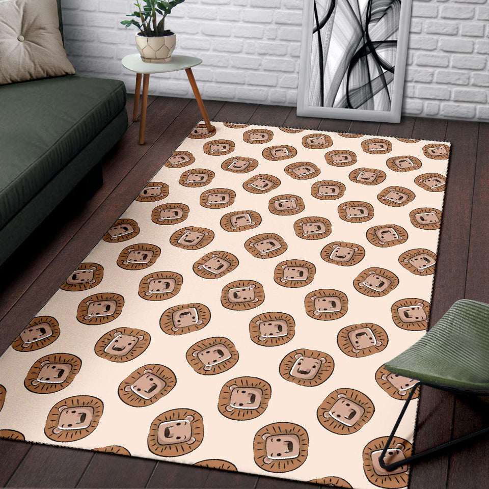 Lion Pattern Print Design 01 Area Rug