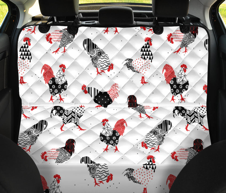 Cool Rooster Chicken Cock Floral Ornament Background Dog Car Seat Covers