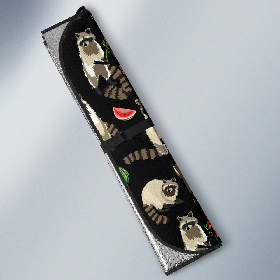 Raccoon Watermelon Pattern Car Sun Shade