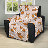 Cute Corgis Pattern pink background Recliner Cover Protector