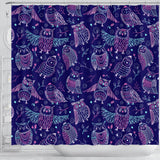 Cute Owls Pattern Boho Style Ornament Shower Curtain Fulfilled In US