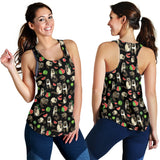 Raccoon watermelon pattern Women Racerback Tank Top