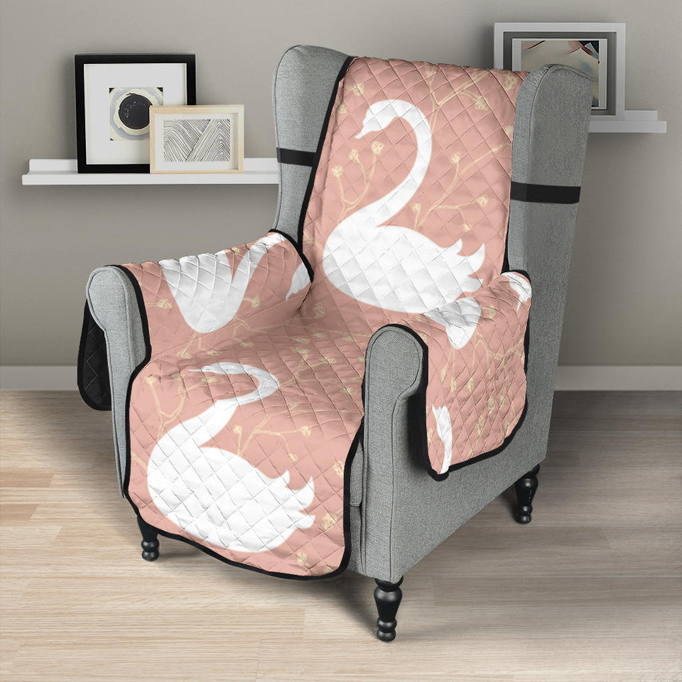 Swan flower light pink background Chair Cover Protector