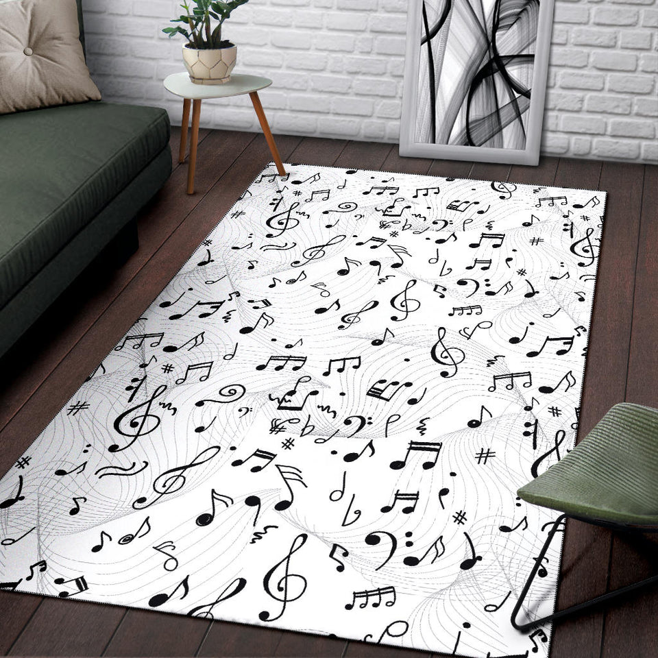 Music Notes Pattern Print Design 04 Area Rug