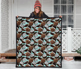 Coconut Pattern Print Design 03 Premium Quilt