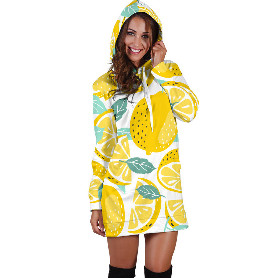 Lemon Design Pattern Women'S Hoodie Dress