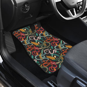Colorful Snake Plant Pattern Front Car Mats