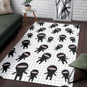 Ninja Pattern Plaid Background Area Rug