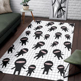 Ninja Pattern Plaid Background Area Rug