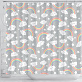 Cute Rainbow Clound Star Pattern Shower Curtain Fulfilled In US