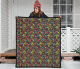 Music Notes Pattern Print Design 05 Premium Quilt