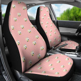 Cute Hamster Cheese Pattern Pink Background Universal Fit Car Seat Covers