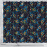 Beautiful Peacock Feather Pattern Shower Curtain Fulfilled In US