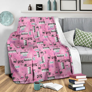 Piano Pattern Print Design 01 Premium Blanket