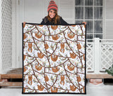 Sloths Hanging On The Tree Pattern Premium Quilt