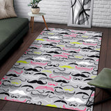 Mustache Beard Pattern Print Design 02 Area Rug