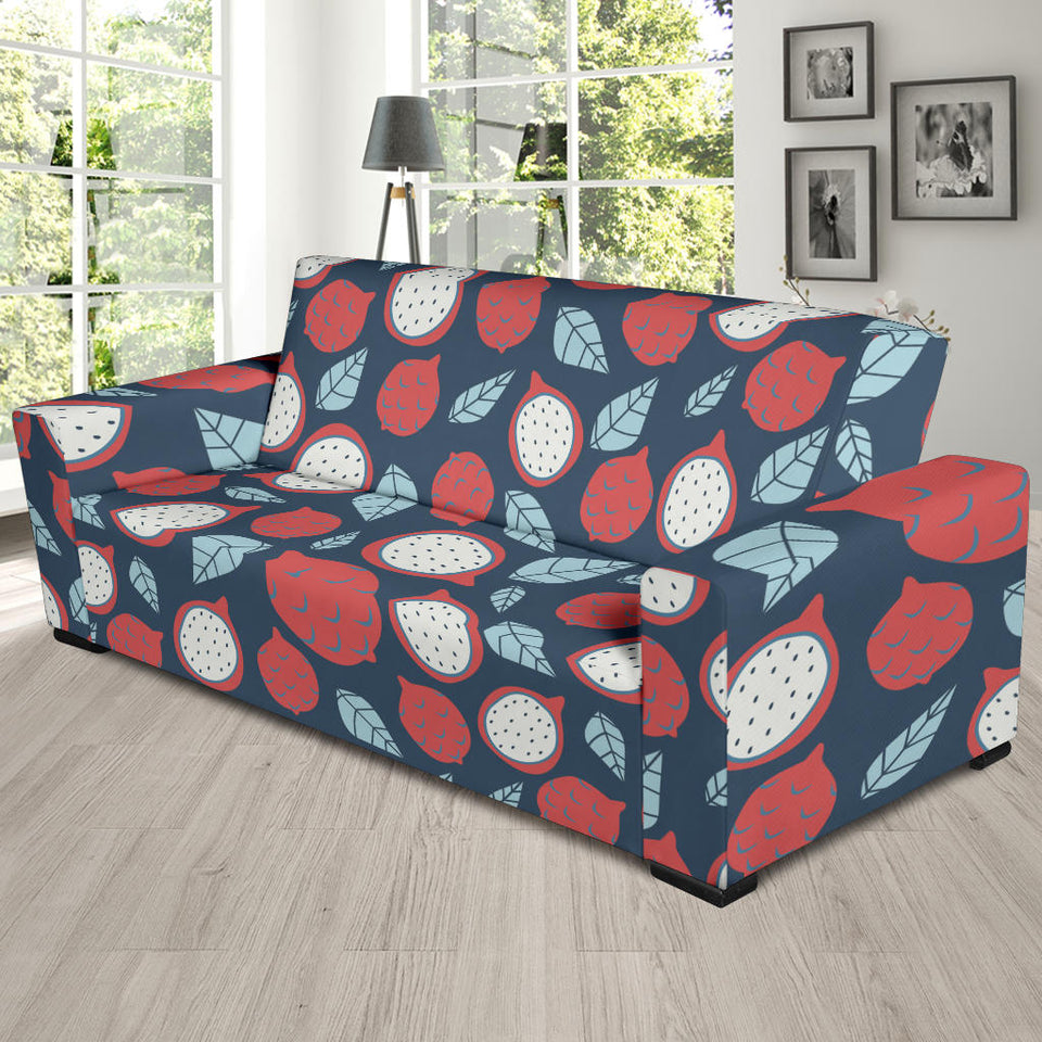 Dragon Fruits Dark Blue Background Sofa Slipcover