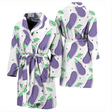 Eggplant Pattern Print Design 05 Men's Bathrobe