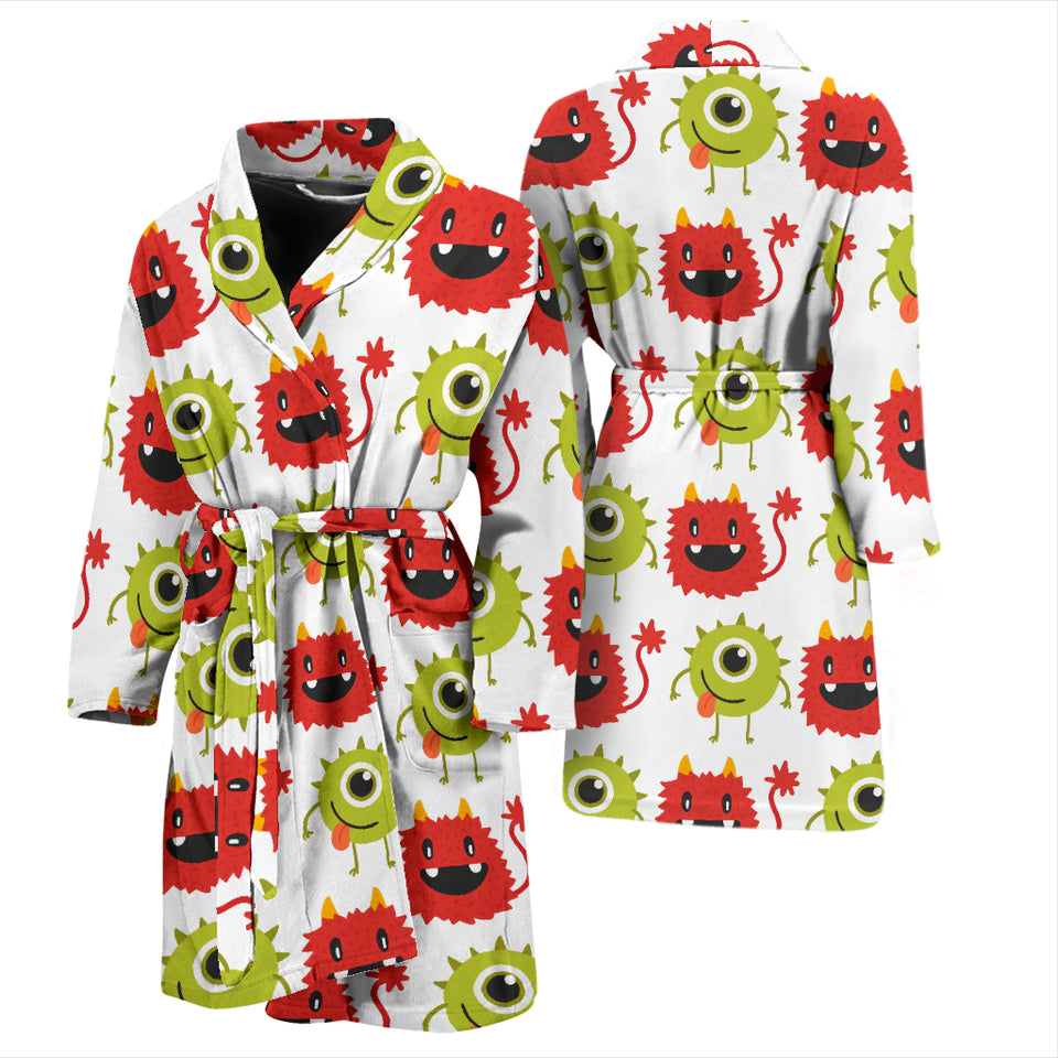 Alien Pattern Print Design 05 Men's Bathrobe