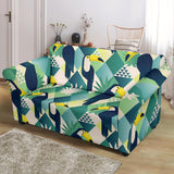 Toucan Tropical Leaves Design Pattern  Loveseat Couch Slipcover