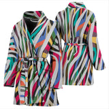 Colorful Zebra Skin Pattern Women'S Bathrobe
