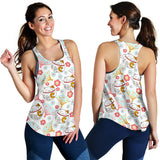 Maneki Neko Lucky Cat fan sakura Women Racerback Tank Top