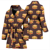 Sandwich Pattern Print Design 04 Women's Bathrobe