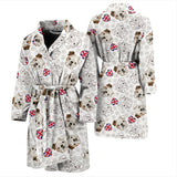 English Bulldog Pattern Print Design 01 Men's Bathrobe