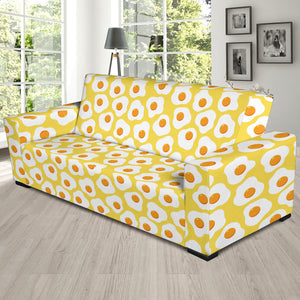 Fried Eggs Pattern Print Design 05 Sofa Slipcover