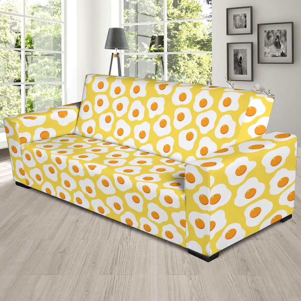 Fried Eggs Pattern Print Design 05 Sofa Slipcover
