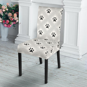 Dog Paws Pattern Print Design 03 Dining Chair Slipcover