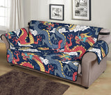 Blue red dragon cloud pattern Sofa Cover Protector