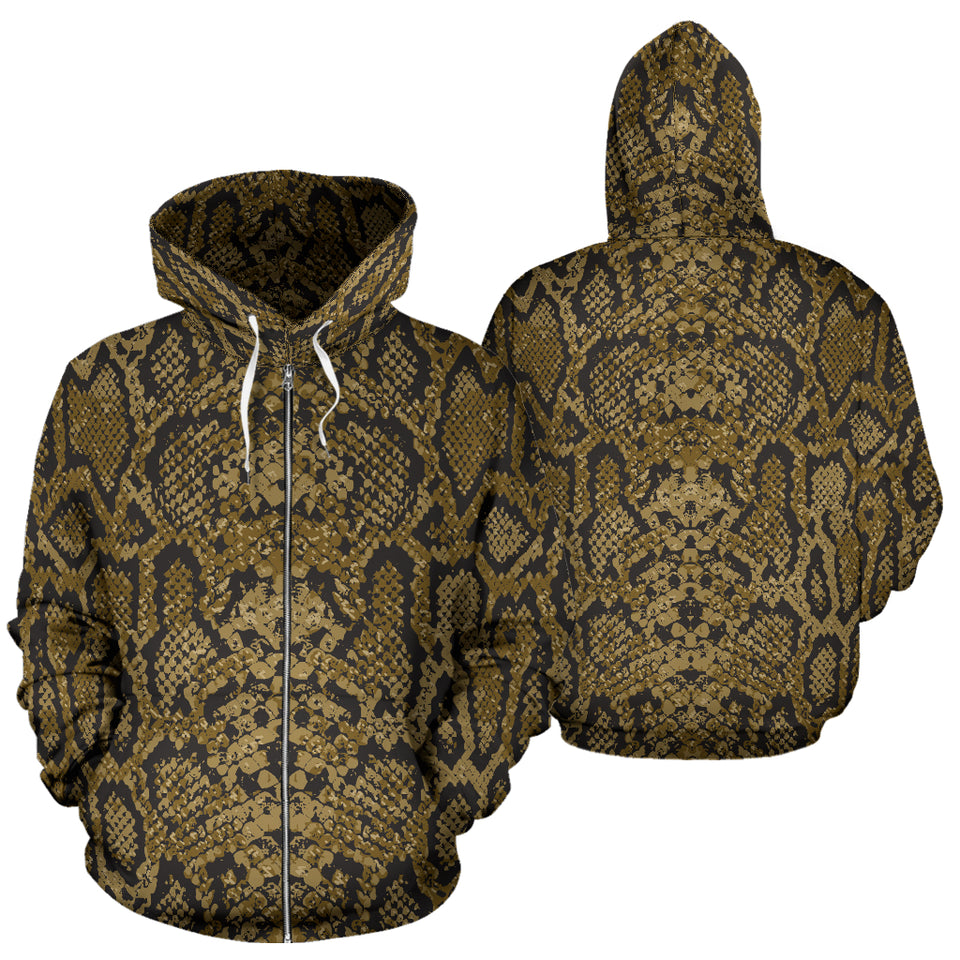 Snake Skin Pattern Zip Up Hoodie