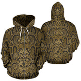 Snake Skin Pattern Zip Up Hoodie